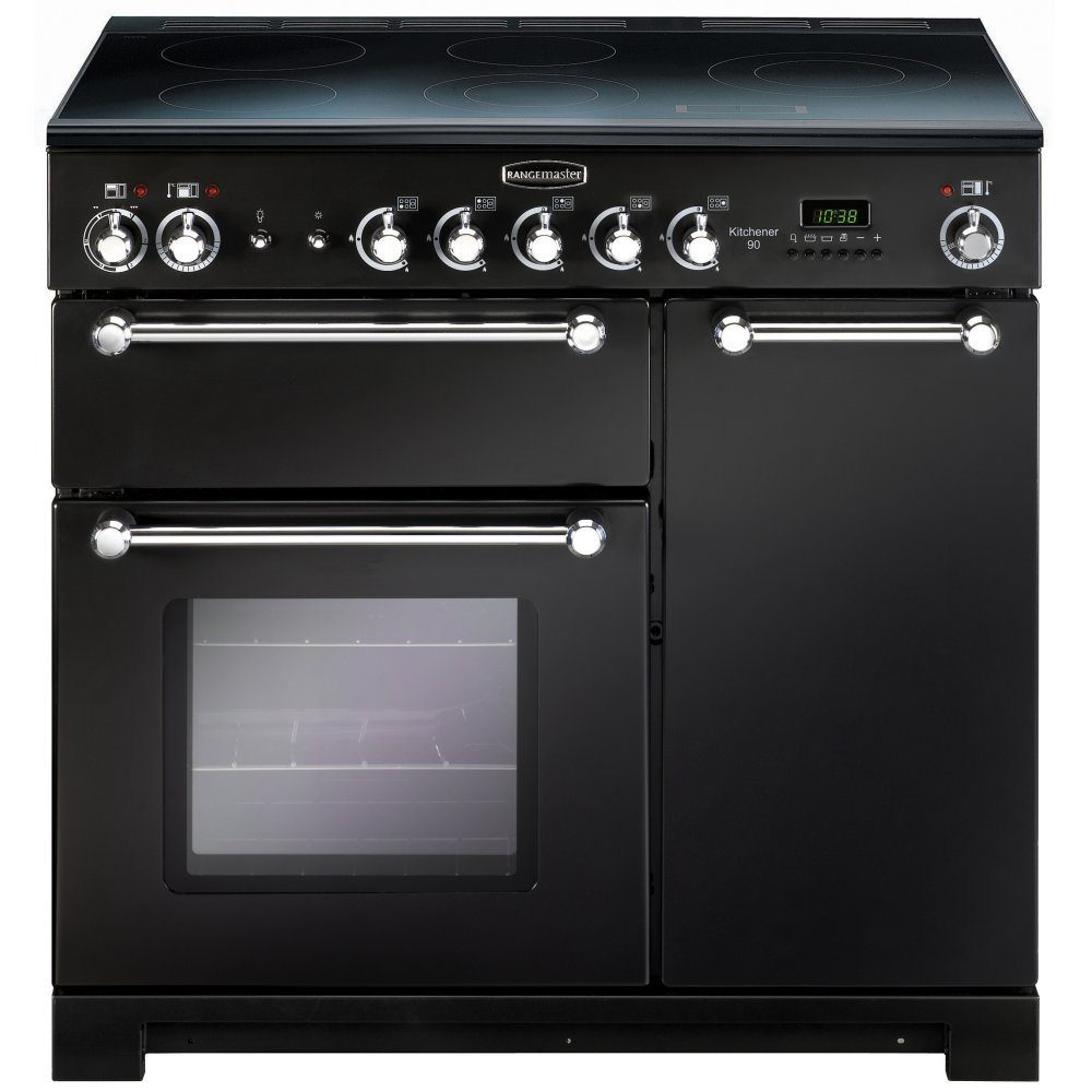 Rangemaster  Kitchener 90cm Ceramic Range Cooker 79270 KCH90ECBL/C - Black