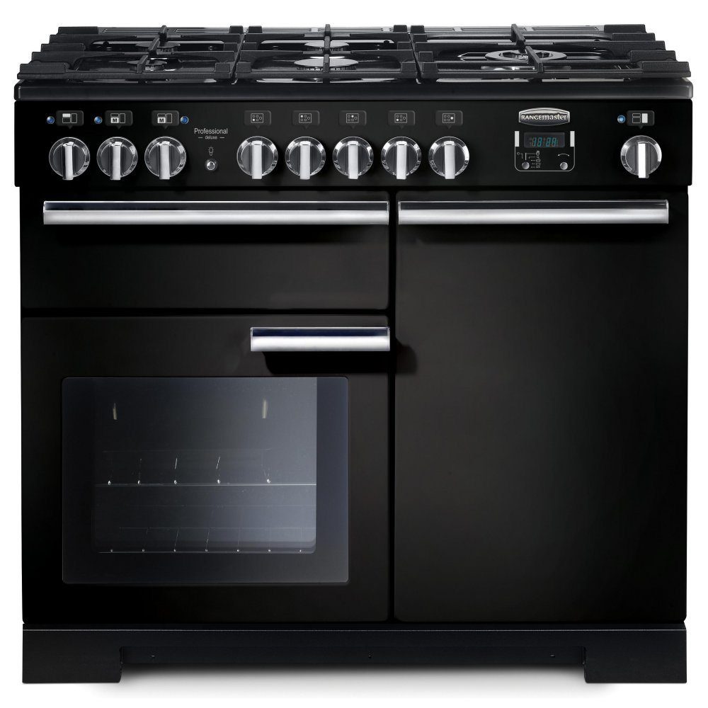 Rangemaster  Professional Deluxe 100cm Dual Fuel Range Cooker 97560 PDL100DFFGB/C - Black