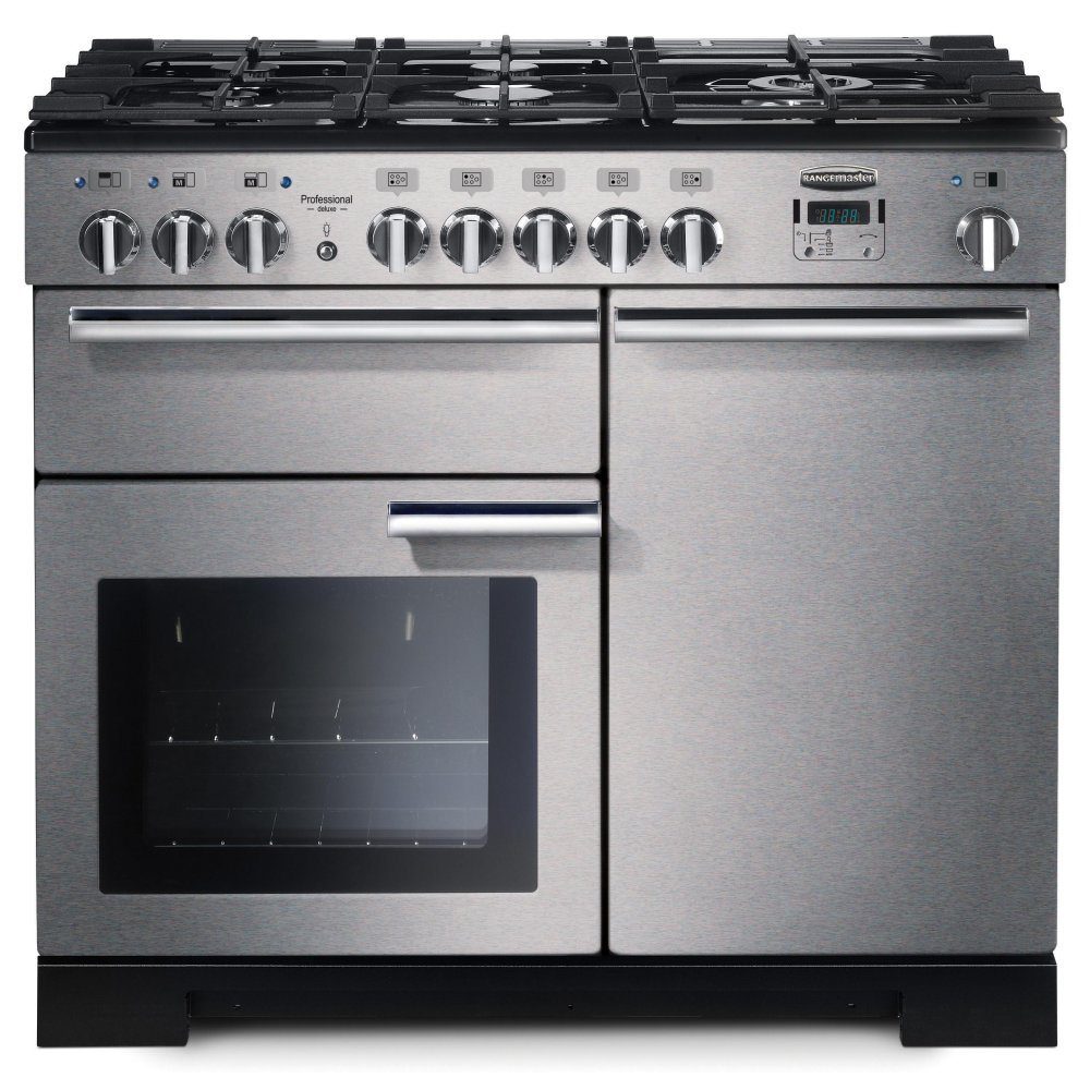 Rangemaster  Professional Deluxe 100cm Dual Fuel Range Cooker 97550 PDL100DFFSS/C - Stainless Steel