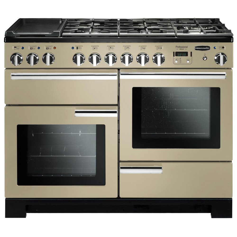 Rangemaster  Professional Deluxe 110cm Dual Fuel Range Cooker 97530 PDL110DFFCR/C - Cream