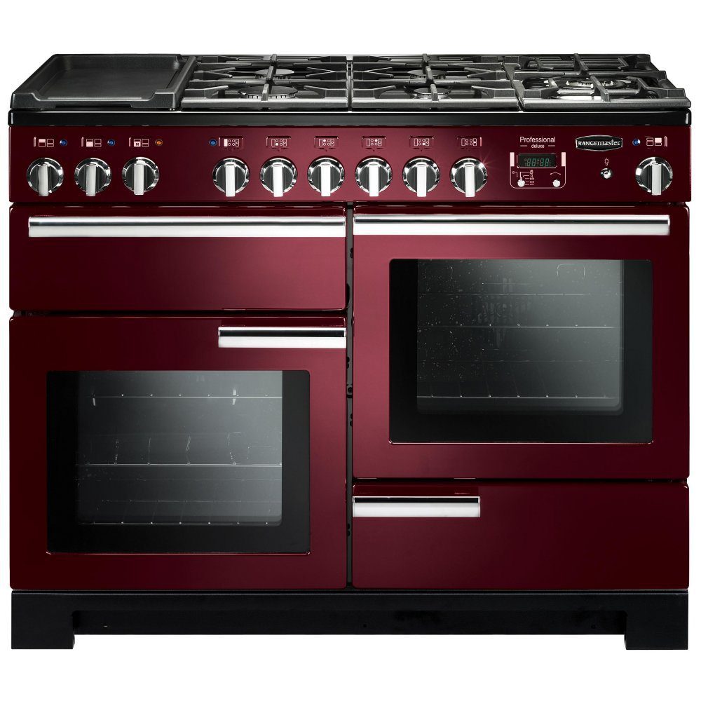 Rangemaster  Professional Deluxe 110cm Dual Fuel Range Cooker 97540 PDL110DFFCY/C - Cranberry