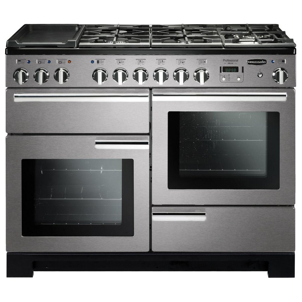 Rangemaster  Professional Deluxe 110cm Dual Fuel Range Cooker 97510 PDL110DFFSS/C - Stainless Steel