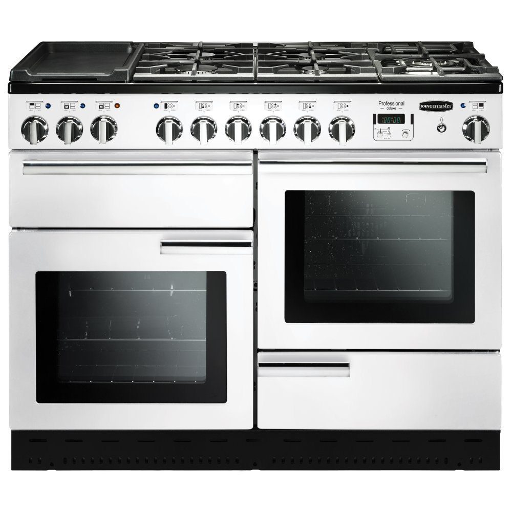 Rangemaster  Professional Deluxe 110cm Dual Fuel Range Cooker 98940 PDL110DFFWH/C - White