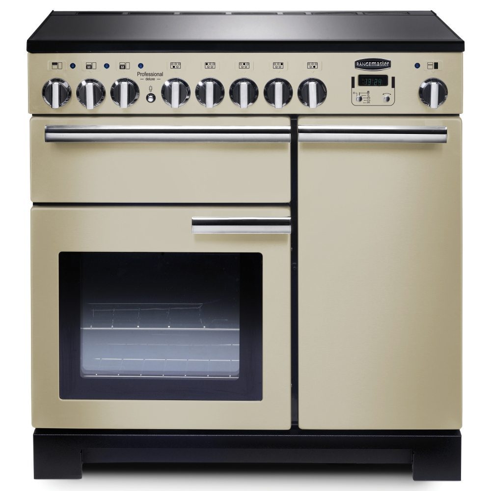 Rangemaster  Professional Deluxe 90cm Induction Range Cooker 97880 PDL90EICR/C - Cream