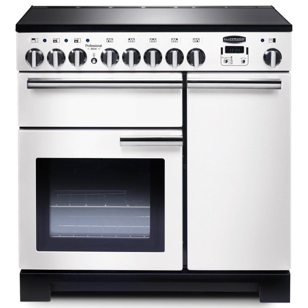 Rangemaster  Professional Deluxe 90cm Induction Range Cooker 98740 PDL90EIWH/C - White