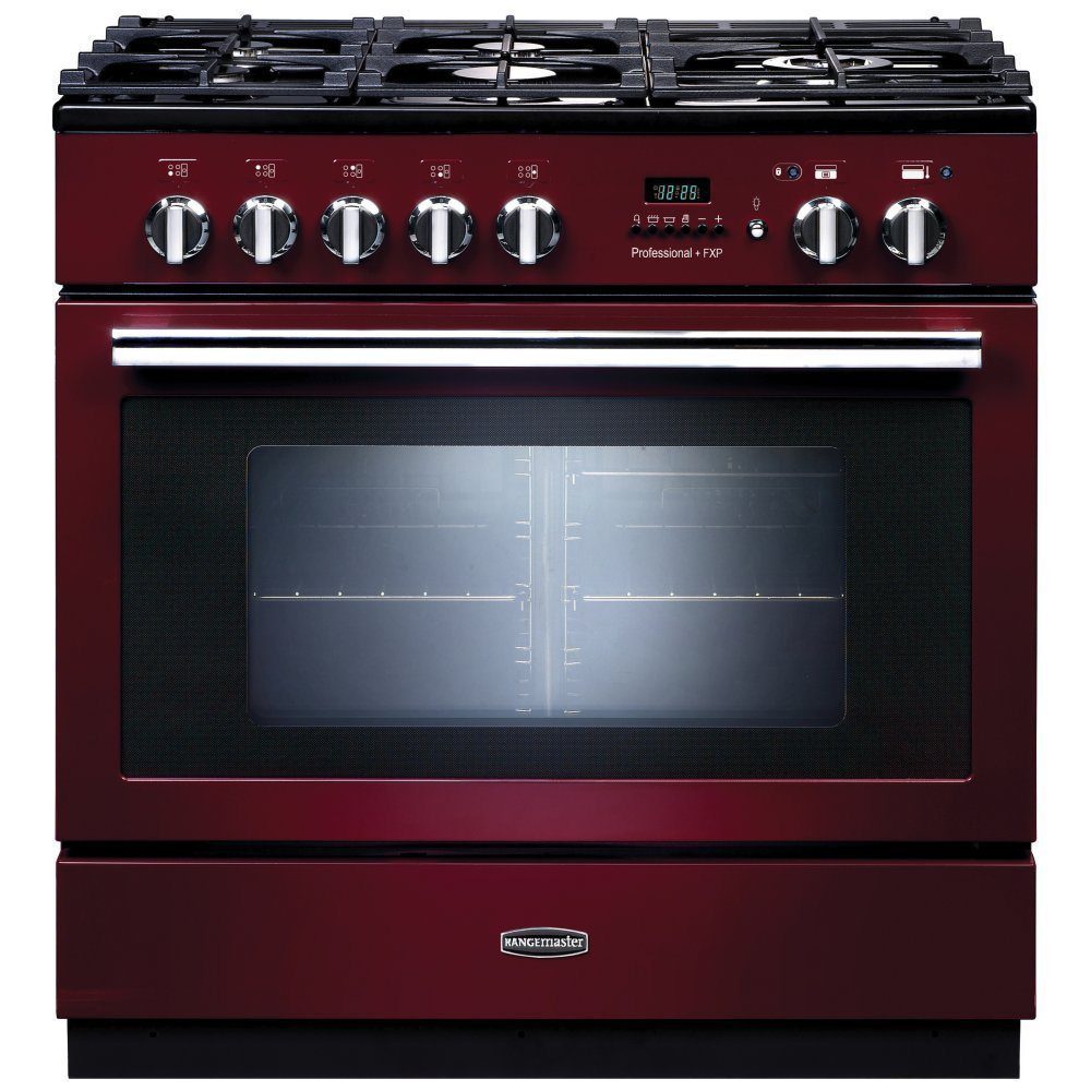 Rangemaster  Professional Plus 90cm Pyrolytic Dual Fuel Range Cooker 92760 PROP90FXPDFFCY/C - Cranberry