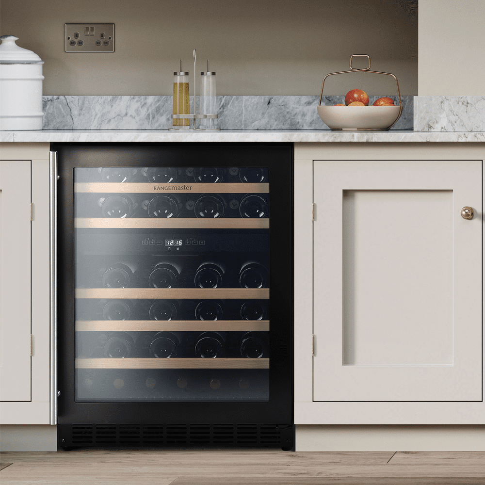 Rangemaster 60cm Undercounter Dual Zone Wine Cooler RDZ6046BL/ - Black Rangemaster 60cm Undercounter Dual Zone Wine Cooler RDZ6046BL/ - Black