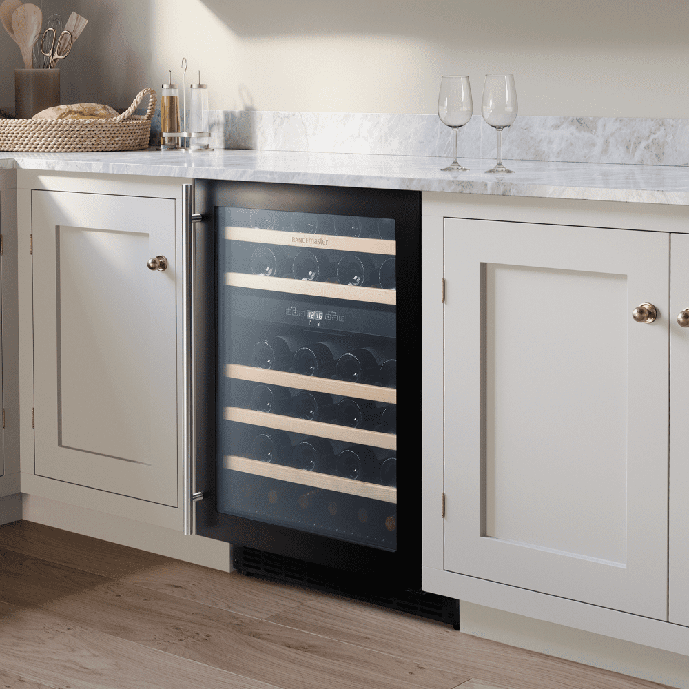 Rangemaster 60cm Undercounter Dual Zone Wine Cooler RDZ6046BL/ - Black Rangemaster 60cm Undercounter Dual Zone Wine Cooler RDZ6046BL/ - Black