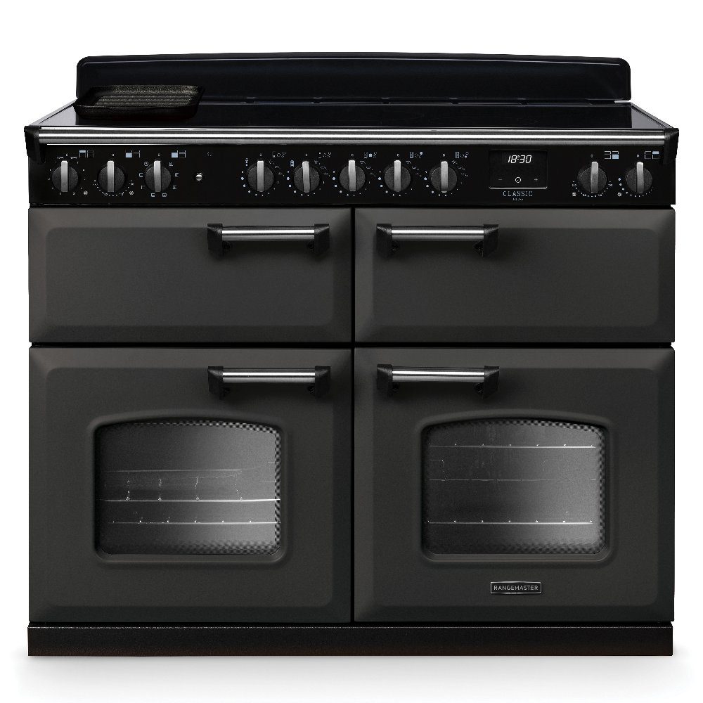 Rangemaster  Classic Deluxe BC 110cm Induction Range Cooker Chrome Trim 14927 CLDLB110EIPSLT/CM1 - Slate