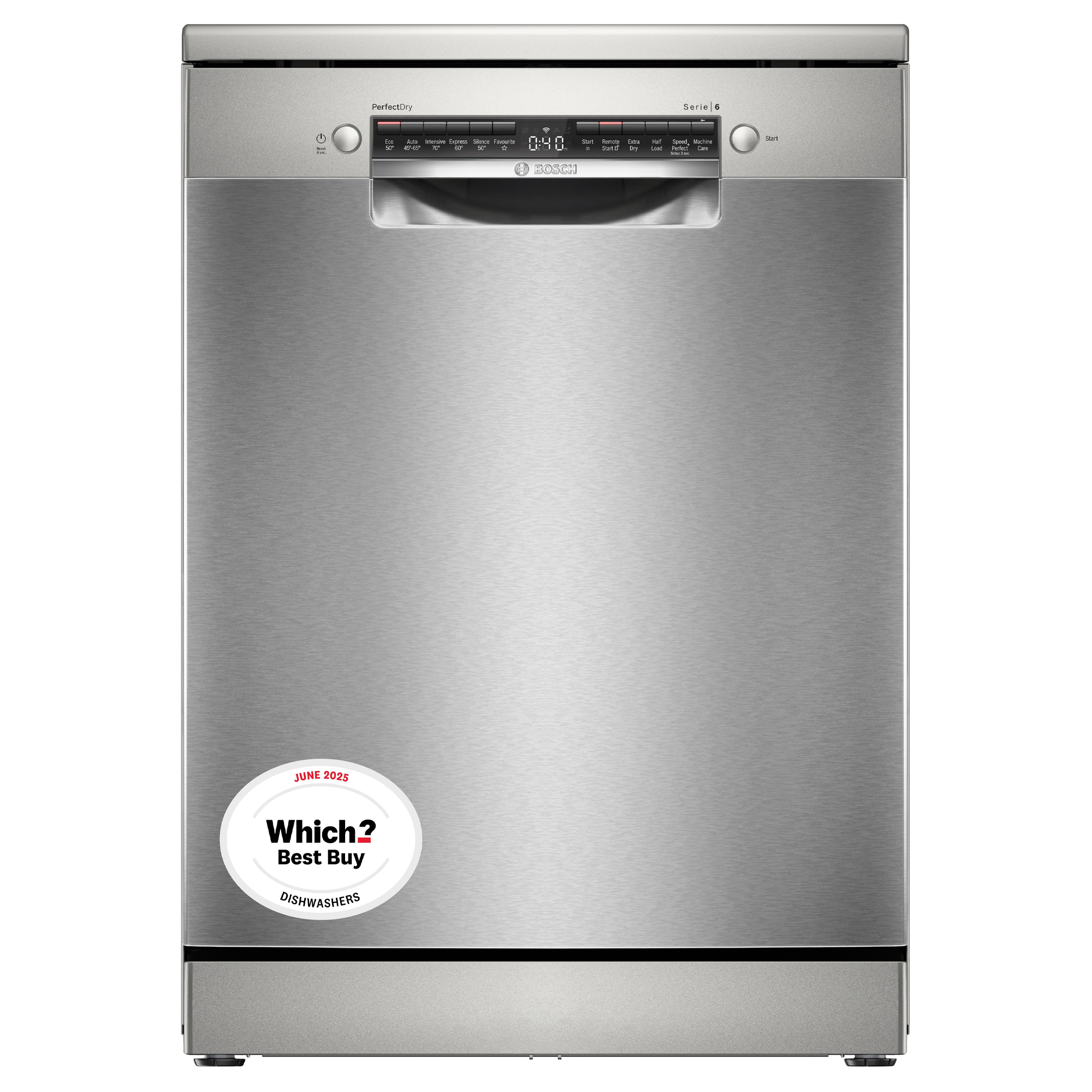 Bosch 60cm Series 6 Freestanding Dishwasher SMS6ZCI10G - Silver Bosch 60cm Series 6 Freestanding Dishwasher SMS6ZCI10G - Silver