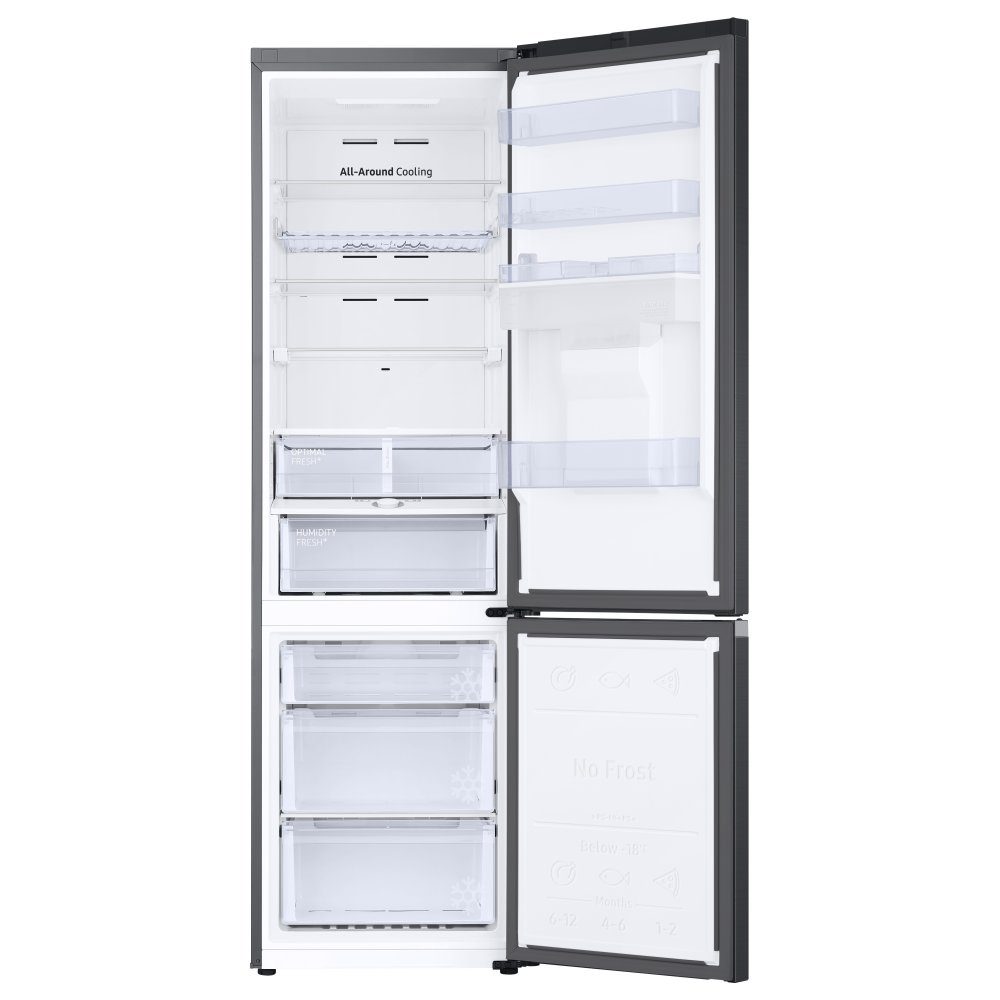 Samsung 60cm Series 6 Frost Free Fridge Freezer With Non Plumbed Water Dispenser RB38C636DB1/EU - Black Steel Samsung 60cm Series 6 Frost Free Fridge Freezer With Non Plumbed Water Dispenser RB38C636DB1/EU - Black Steel