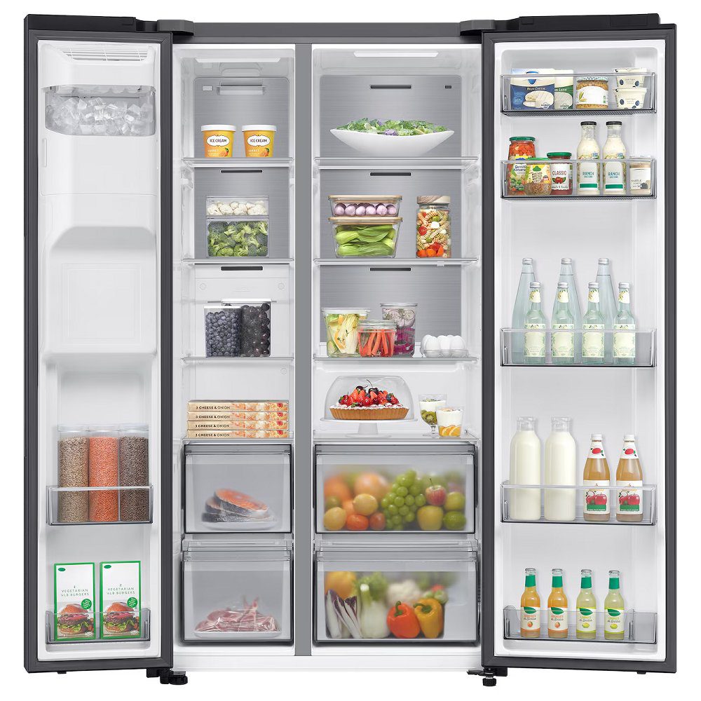 Samsung Series 6 AI SpaceMax American Fridge Freezer With Ice & Water RS70F64KEFEU - Black Steel Samsung Series 6 AI SpaceMax American Fridge Freezer With Ice & Water RS70F64KEFEU - Black Steel