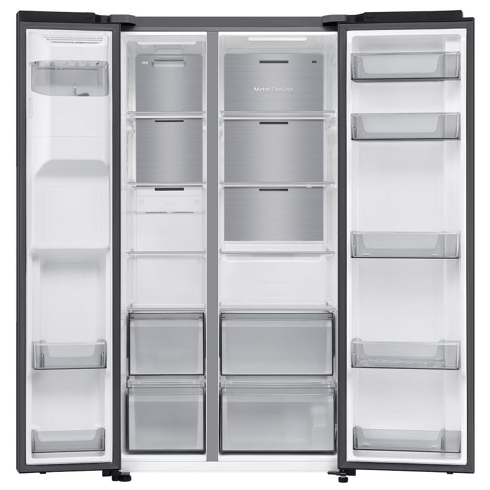 Samsung Series 6 AI SpaceMax American Fridge Freezer With Ice & Water RS70F64KEFEU - Black Steel Samsung Series 6 AI SpaceMax American Fridge Freezer With Ice & Water RS70F64KEFEU - Black Steel
