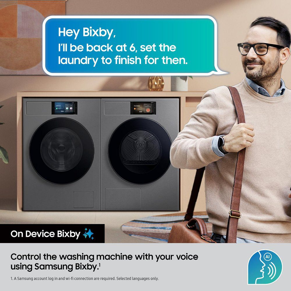 Samsung 9kg Series 9 AutoDose Ecobubble Steam Washing Machine 1400rpm WF90F09C4SU1 - Silver Samsung 9kg Series 9 AutoDose Ecobubble Steam Washing Machine 1400rpm WF90F09C4SU1 - Silver