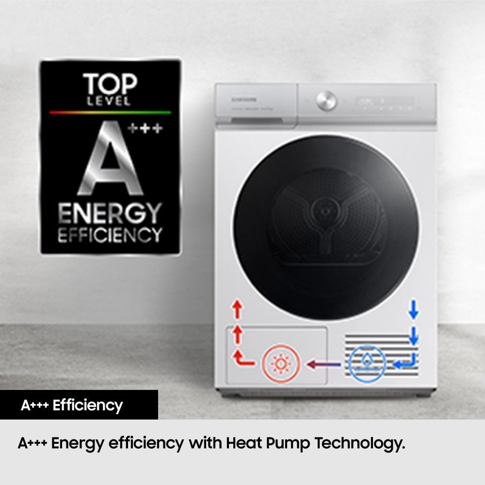 Samsung 9kg Series 8 Heat Pump Condenser Tumble Dryer DV90BB9545GBS1 - Black Samsung 9kg Series 8 Heat Pump Condenser Tumble Dryer DV90BB9545GBS1 - Black