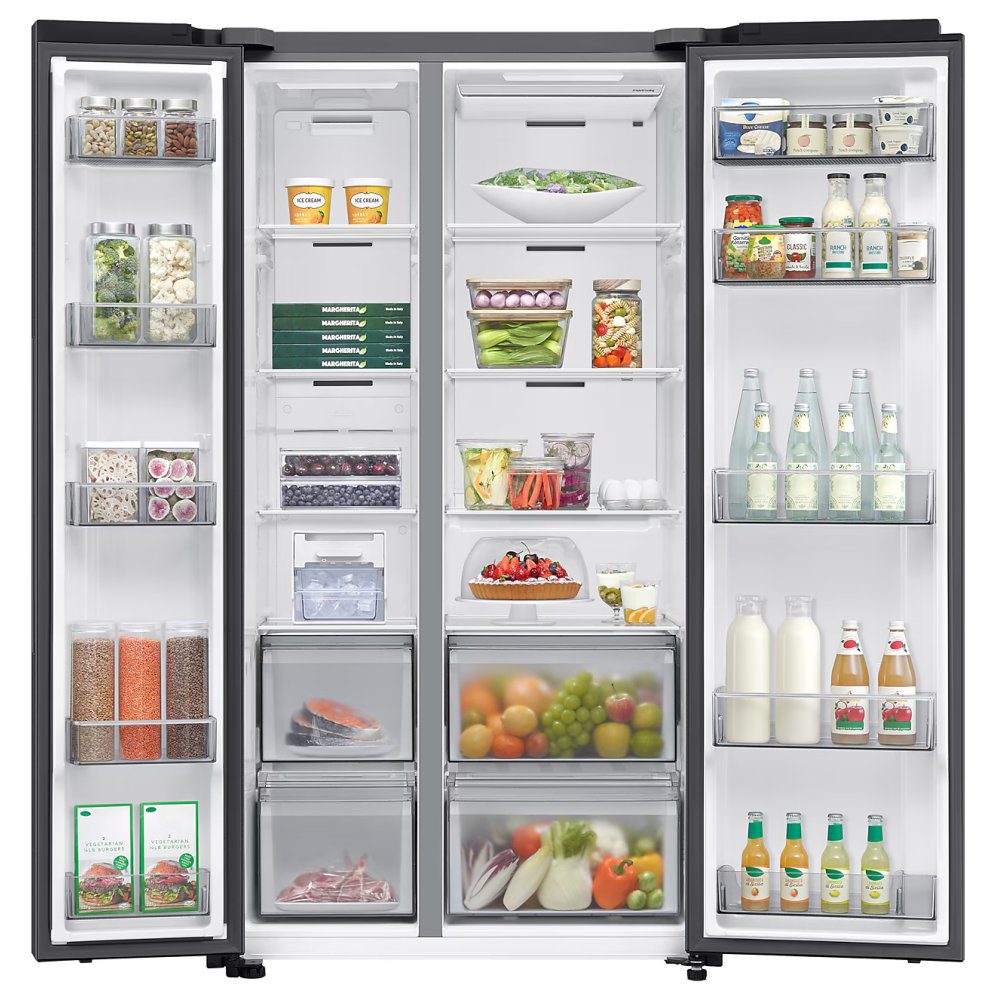 Samsung Series 7 AI SpaceMax American Style Fridge Freezer Non Ice & Water RS70F68QBFEU - Black Steel Samsung Series 7 AI SpaceMax American Style Fridge Freezer Non Ice & Water RS70F68QBFEU - Black Steel
