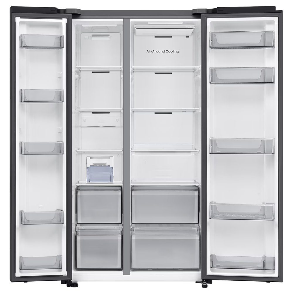 Samsung Series 7 AI SpaceMax American Style Fridge Freezer Non Ice & Water RS70F68QBFEU - Black Steel Samsung Series 7 AI SpaceMax American Style Fridge Freezer Non Ice & Water RS70F68QBFEU - Black Steel