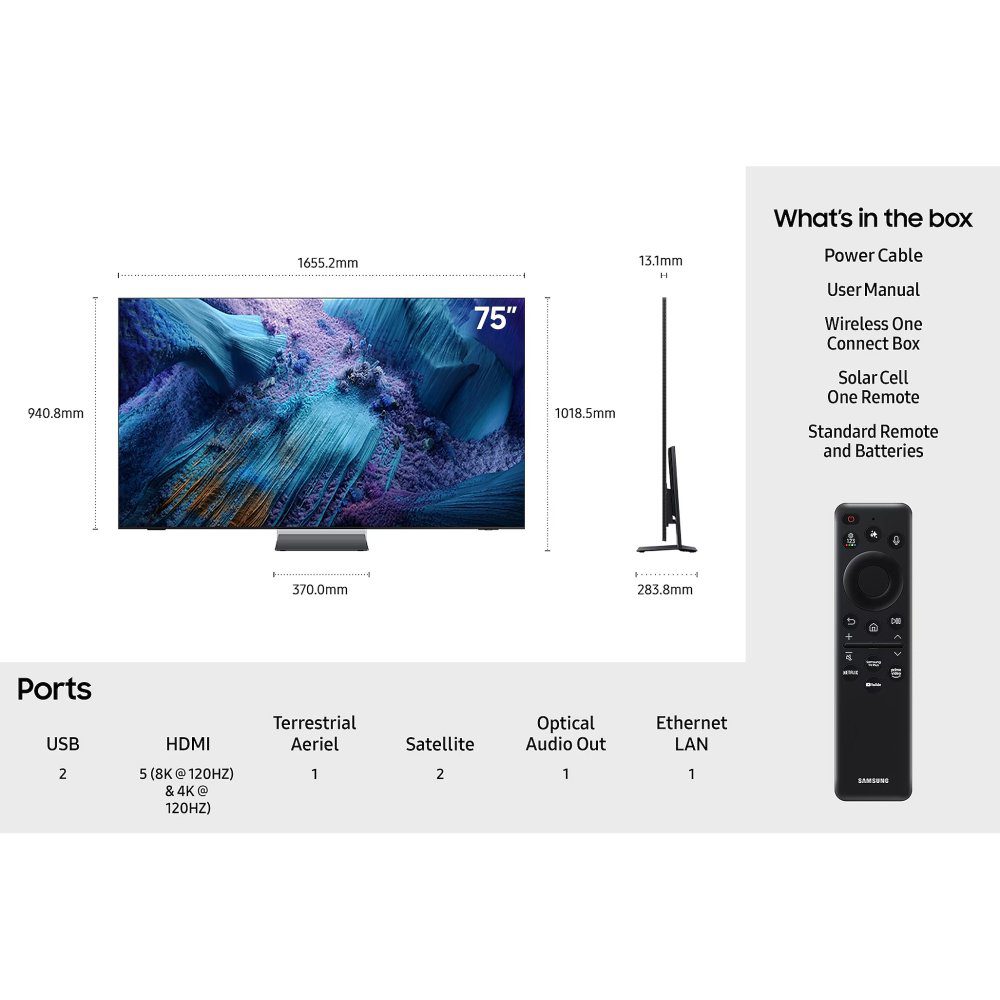 Samsung 2025 75" QN990F Neo QLED 8K HDR Smart TV QE75QN990F - Black Samsung 2025 75" QN990F Neo QLED 8K HDR Smart TV QE75QN990F - Black