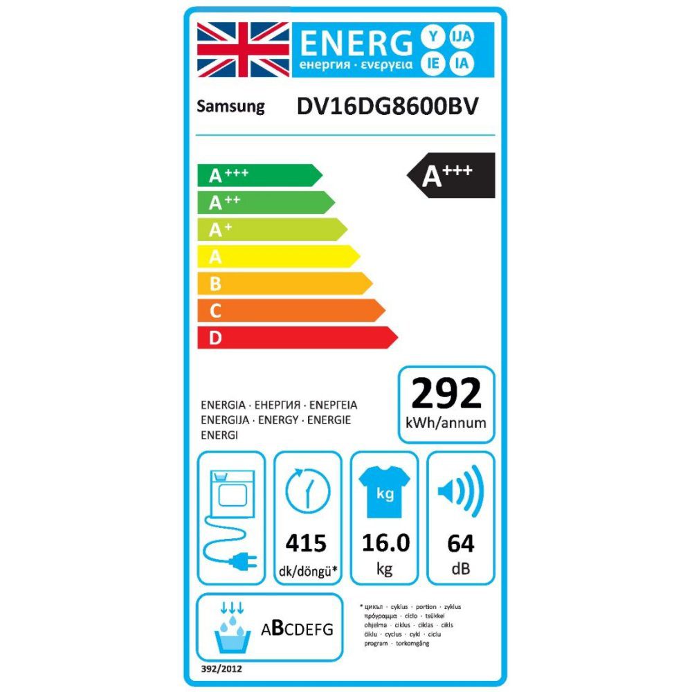 Samsung Oversized 20Kg Washing Machine & 16Kg Dryer WF20DG8650BV DV16DG8600BV PACK - Black - Image 25