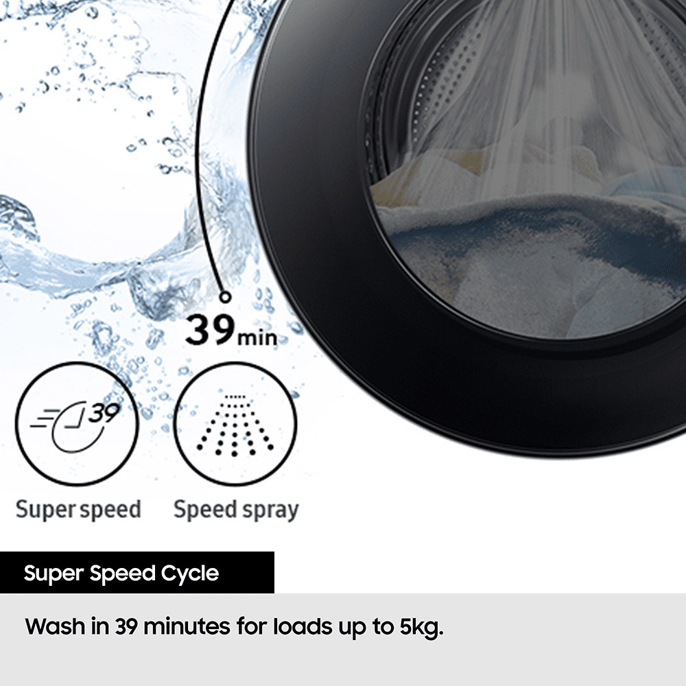 Samsung 9kg Series 8 AutoDose Steam Washing Machine 1400rpm WW90DB8U95GHU1 - White - Image 9
