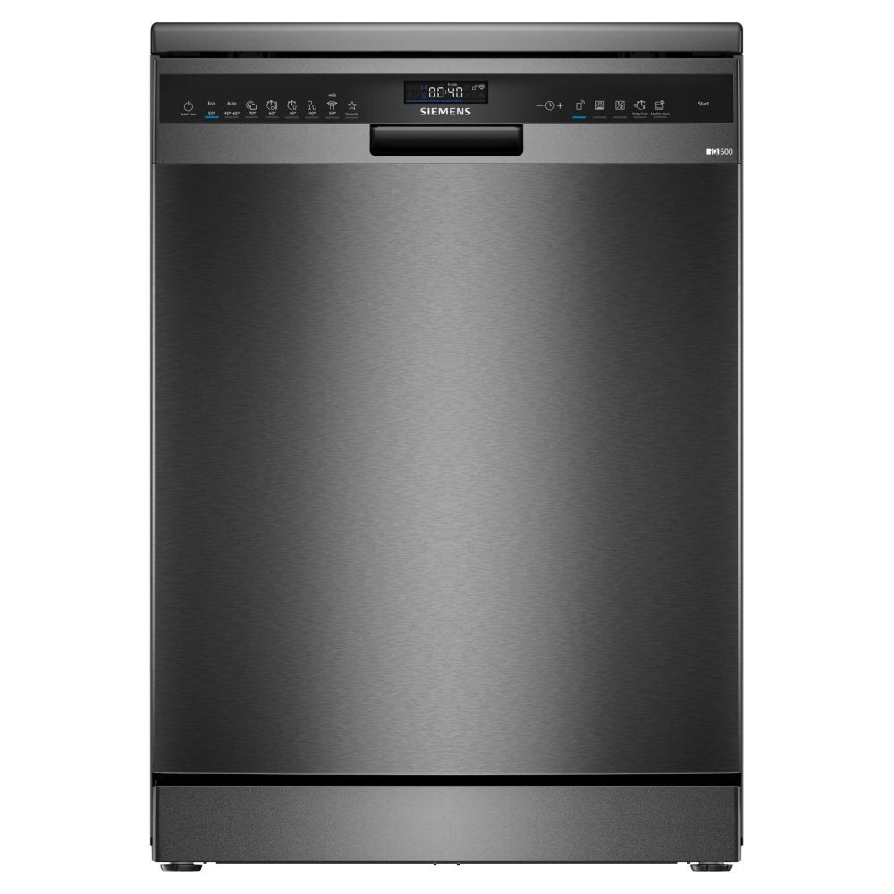 Siemens  IQ-500 60cm Freestanding Dishwasher SN25EC13CE - Black Steel