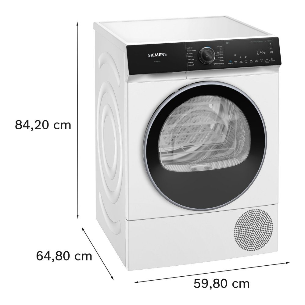 Siemens 9kg IQ-500 Heat Pump Condenser Dryer WQ46H2D9GB - White Siemens 9kg IQ-500 Heat Pump Condenser Dryer WQ46H2D9GB - White
