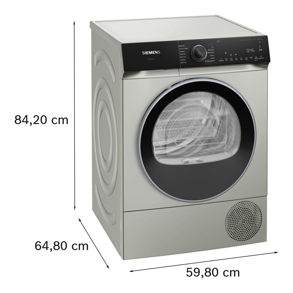 Siemens 9kg IQ-500 Heat Pump Condenser Dryer WQ46H2DXGB - Silver Siemens 9kg IQ-500 Heat Pump Condenser Dryer WQ46H2DXGB - Silver