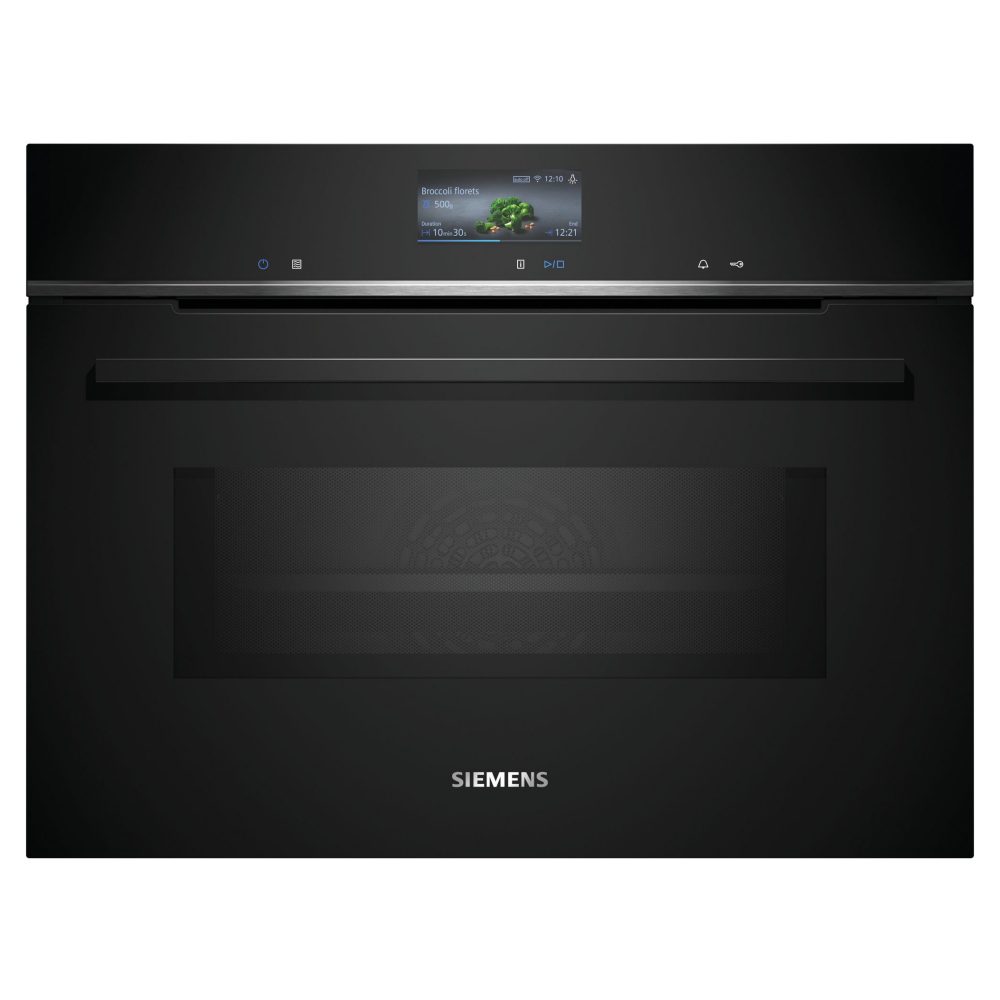Siemens  IQ-700 Pyrolytic Combination Microwave Oven For Tall Housing CM776G1B1B - Black