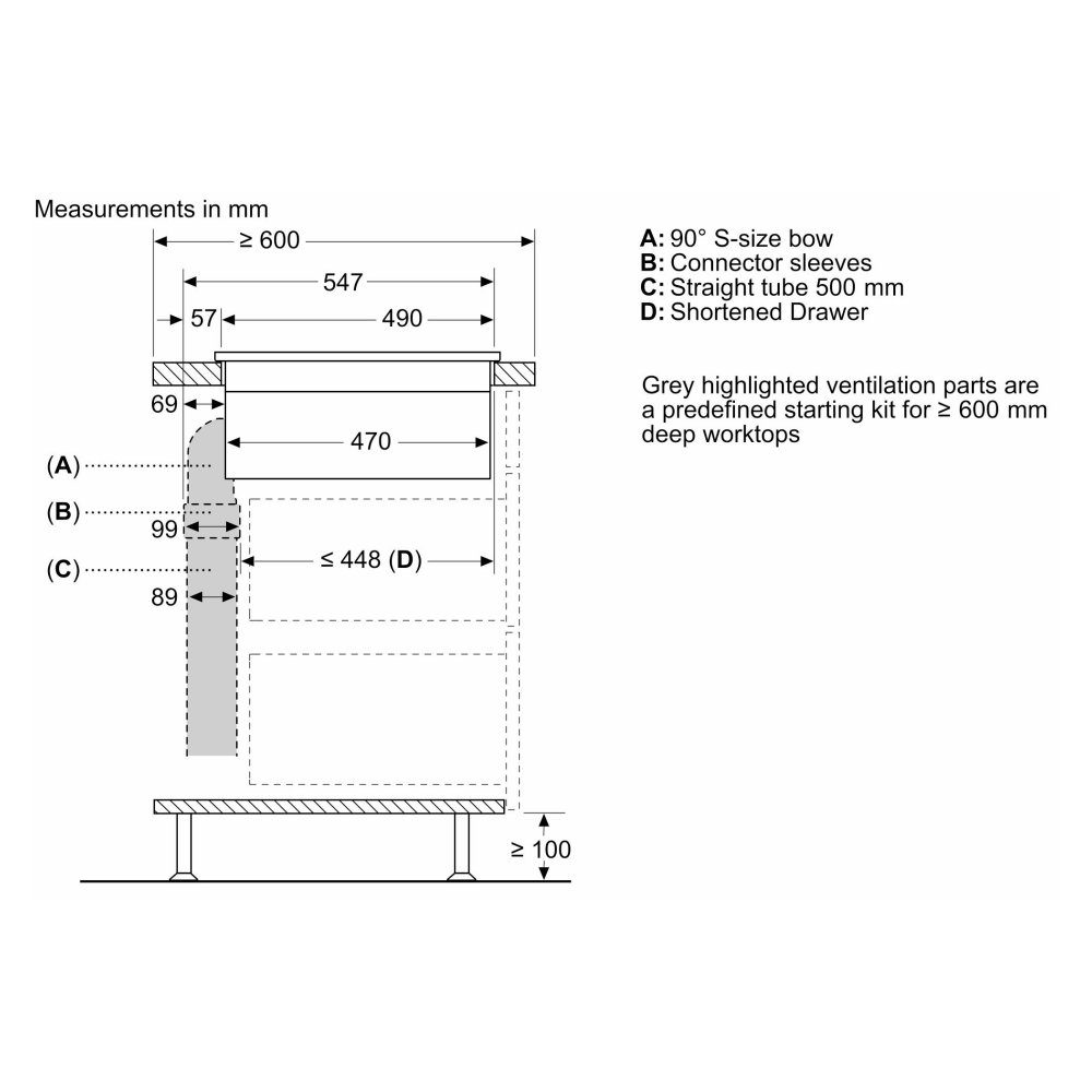 Siemens Ducted Extraction Kit For Air Venting Induction Hob HZ9VDKE1 Siemens Ducted Extraction Kit For Air Venting Induction Hob HZ9VDKE1