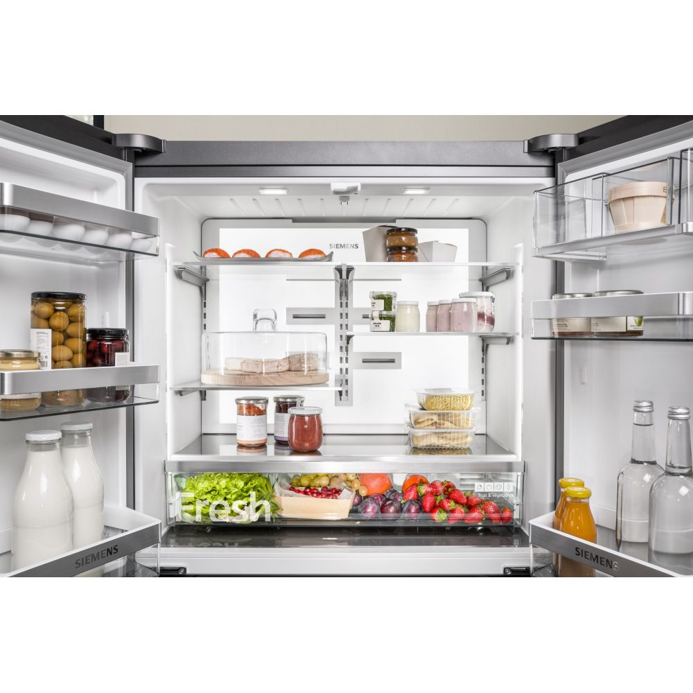 Siemens IQ-700 French Style Fridge Freezer With Beverage Drawer KF96RSBEA - Black Siemens IQ-700 French Style Fridge Freezer With Beverage Drawer KF96RSBEA - Black