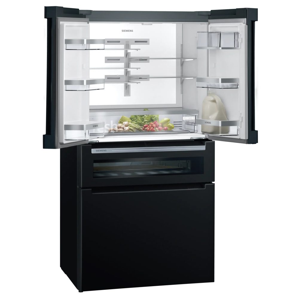 Siemens IQ-700 French Style Fridge Freezer With Beverage Drawer KF96RSBEA - Black Siemens IQ-700 French Style Fridge Freezer With Beverage Drawer KF96RSBEA - Black
