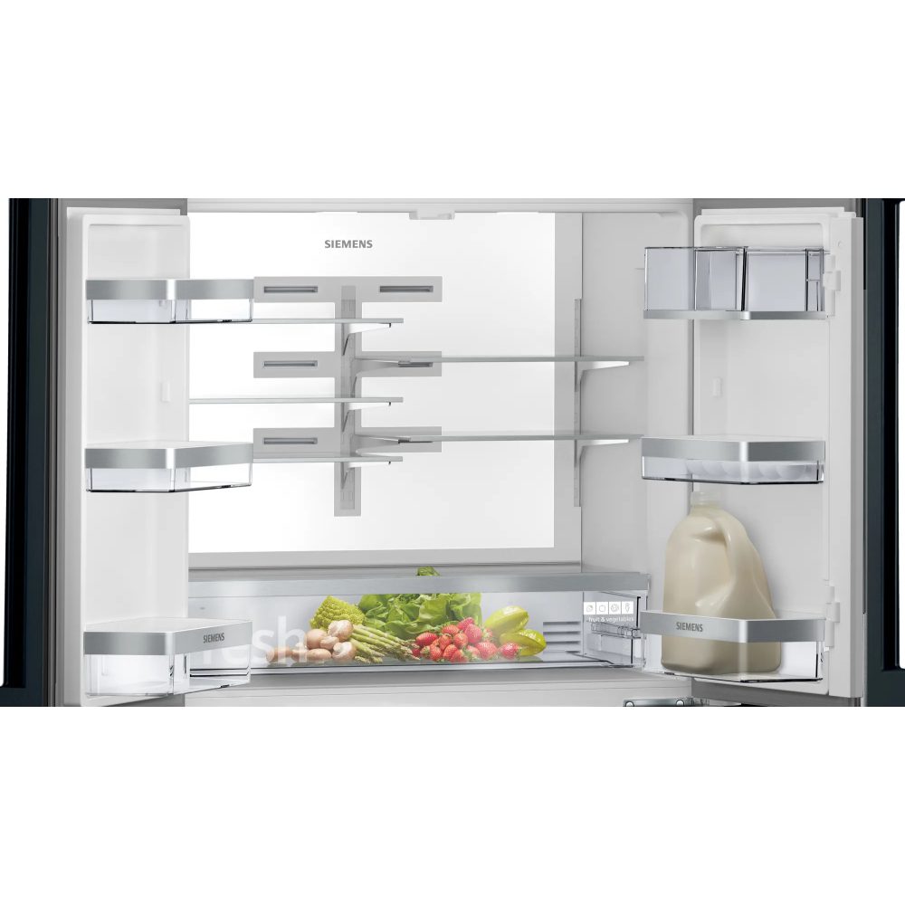 Siemens IQ-700 French Style Fridge Freezer With Beverage Drawer KF96RSBEA - Black Siemens IQ-700 French Style Fridge Freezer With Beverage Drawer KF96RSBEA - Black