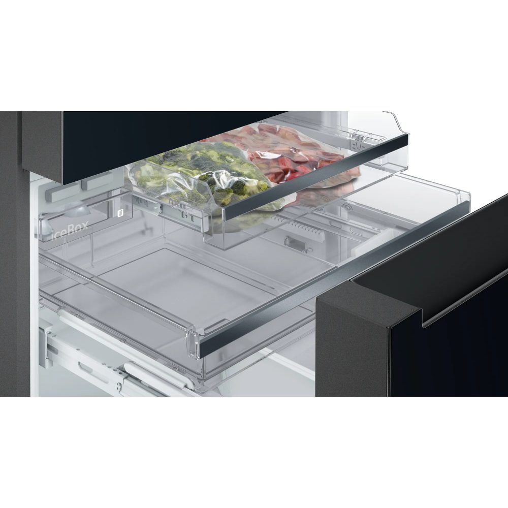 Siemens IQ-700 French Style Fridge Freezer With Beverage Drawer KF96RSBEA - Black Siemens IQ-700 French Style Fridge Freezer With Beverage Drawer KF96RSBEA - Black