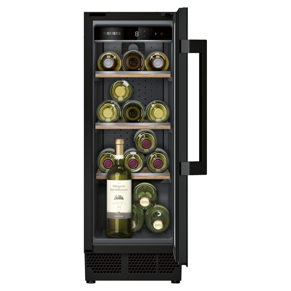 Siemens 30cm Undercounter Wine Cooler KU20WVHF0G - Black Siemens 30cm Undercounter Wine Cooler KU20WVHF0G - Black