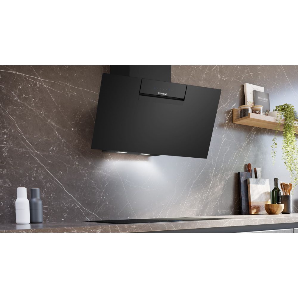 Siemens IQ-300 80cm Angled Chimney Hood LC87KFN60B - Black Siemens IQ-300 80cm Angled Chimney Hood LC87KFN60B - Black
