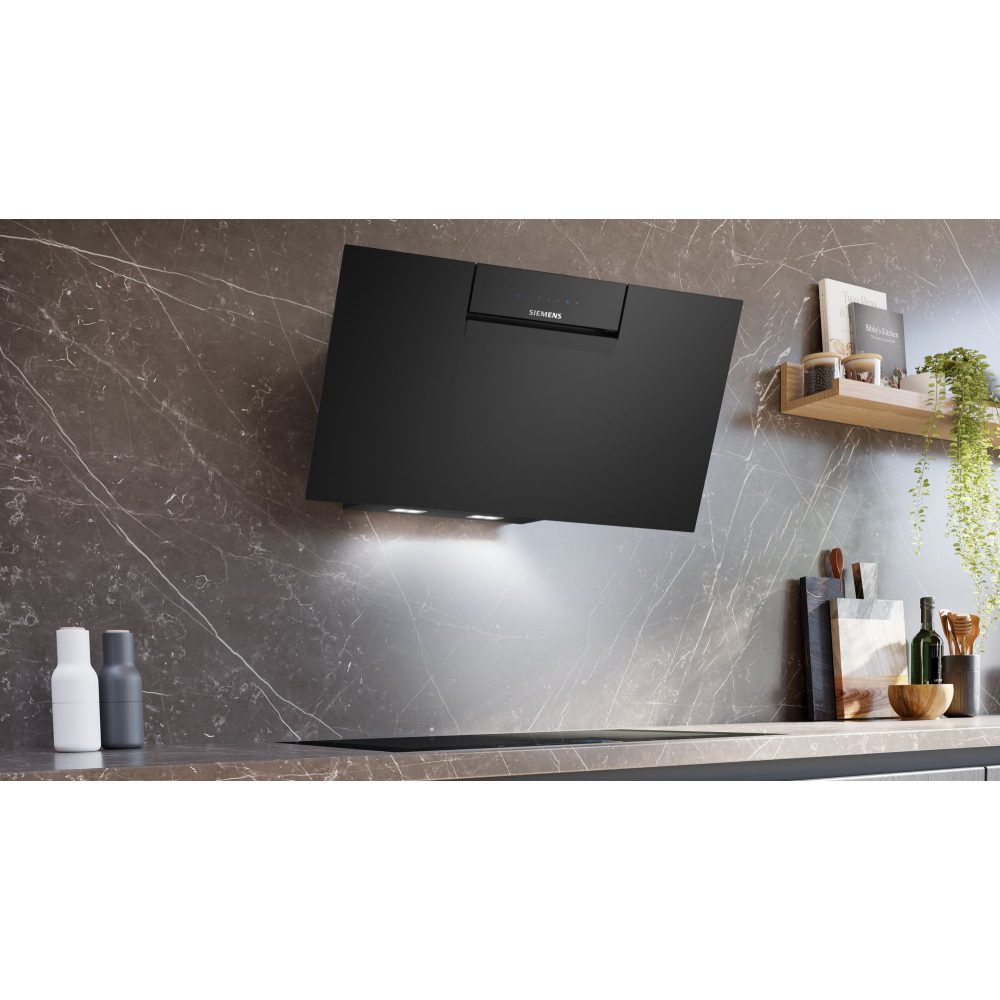 Siemens IQ-300 80cm Angled Chimney Hood LC87KFN60B - Black Siemens IQ-300 80cm Angled Chimney Hood LC87KFN60B - Black