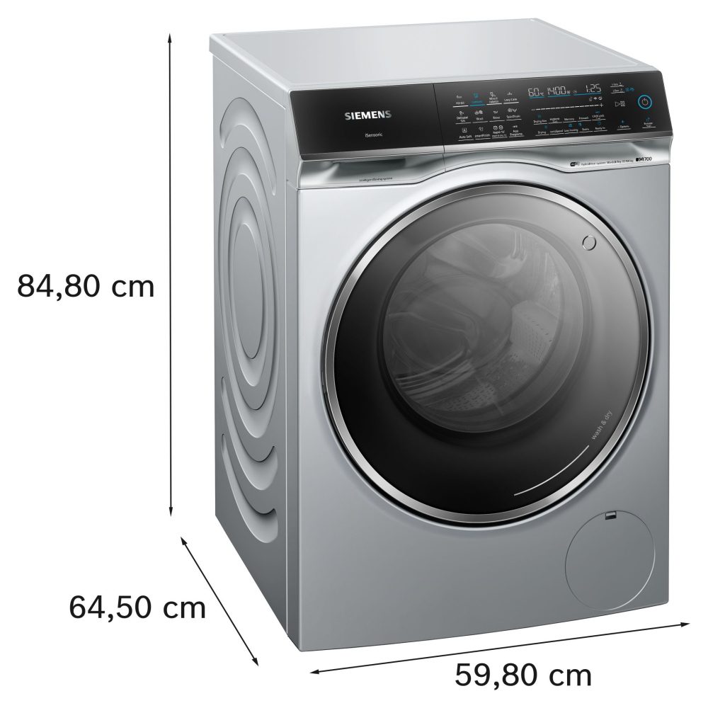 Siemens 10.5kg/6kg IQ-700 i-DOS Washer Dryer WN54C2ATGB - Silver Siemens 10.5kg/6kg IQ-700 i-DOS Washer Dryer WN54C2ATGB - Silver