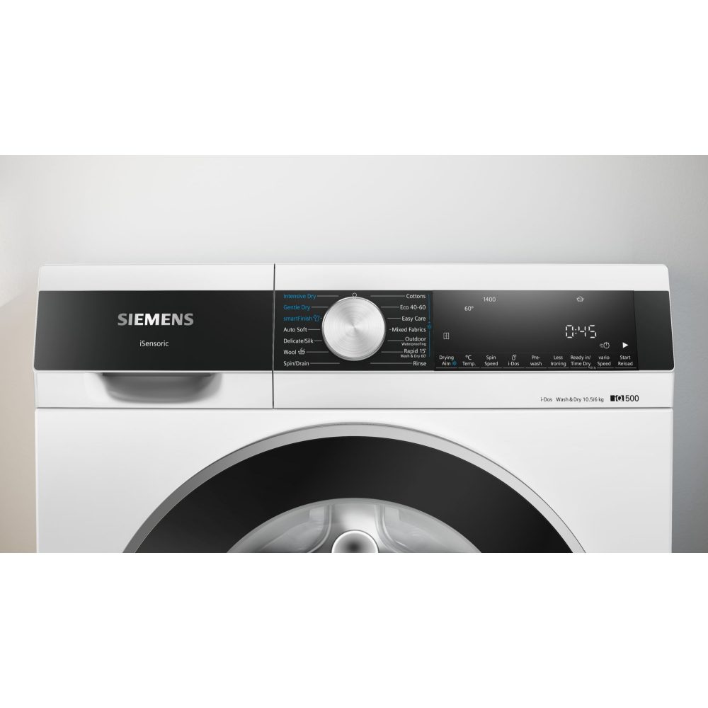 Siemens 10.5kg/6kg IQ-500 i-DOS Washer Dryer WN54G1A1GB - White Siemens 10.5kg/6kg IQ-500 i-DOS Washer Dryer WN54G1A1GB - White