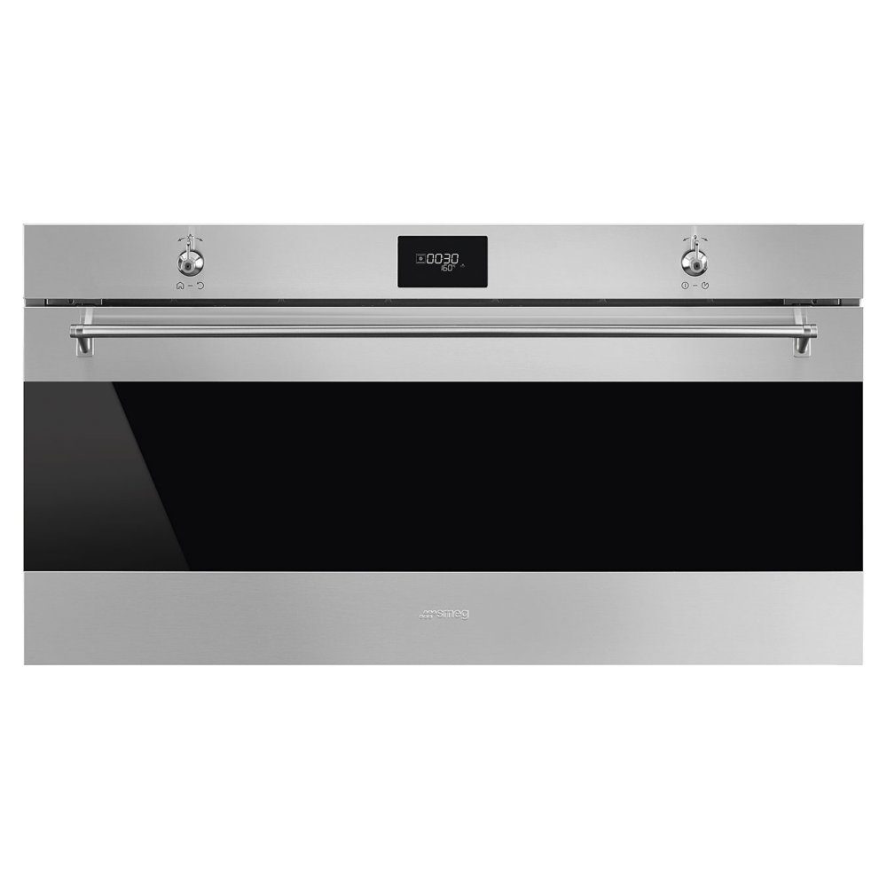 Smeg  90cm Classic Pyrolytic Multifunction Reduced Height Single Oven SFPR9301TX - Stainless Steel