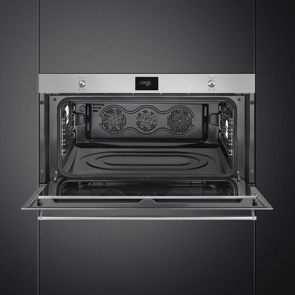 Smeg 90cm Classic Pyrolytic Multifunction Reduced Height Single Oven SFPR9301TX - Stainless Steel Smeg 90cm Classic Pyrolytic Multifunction Reduced Height Single Oven SFPR9301TX - Stainless Steel
