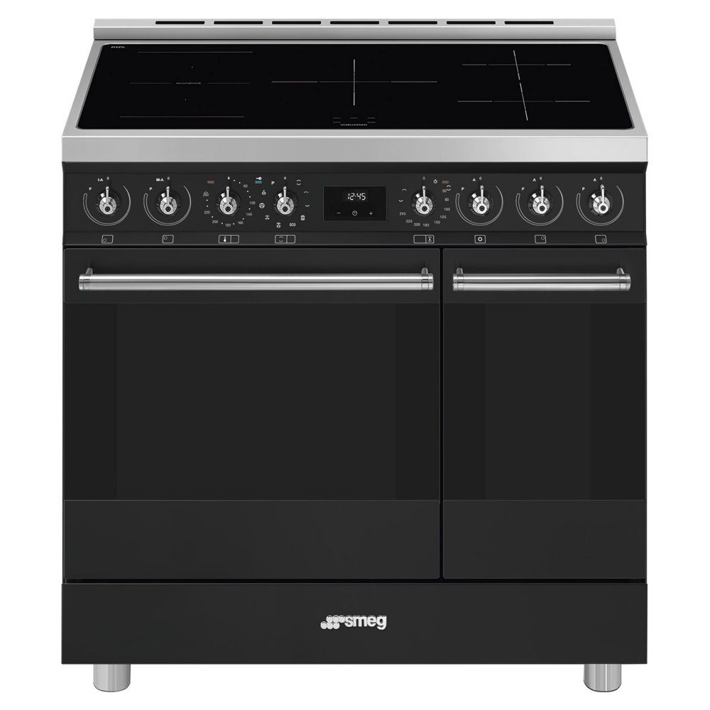 Smeg  90cm Classic Pyrolytic Induction Range Cooker C92IPMB2 - Matte Black
