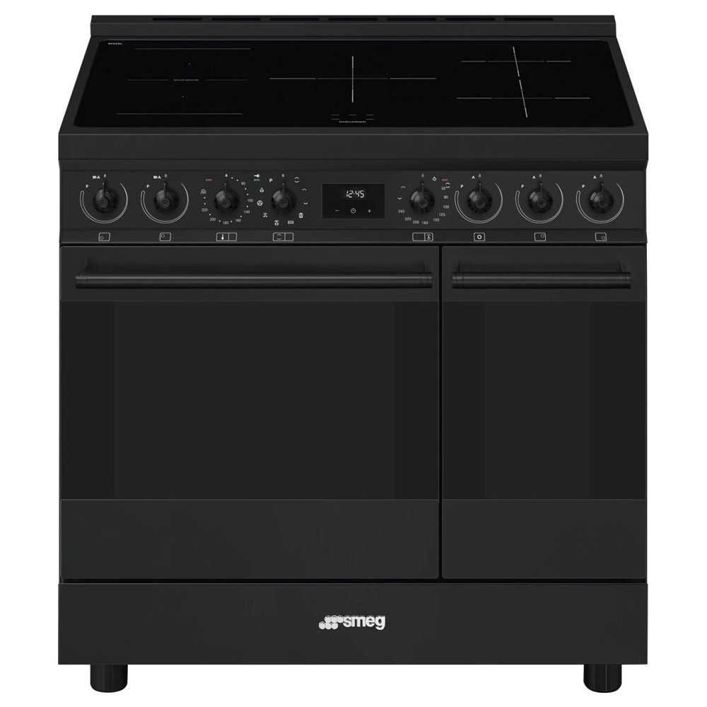 Smeg  90cm Classic Pyrolytic Induction Range Cooker C92IPN2 - Matte Black