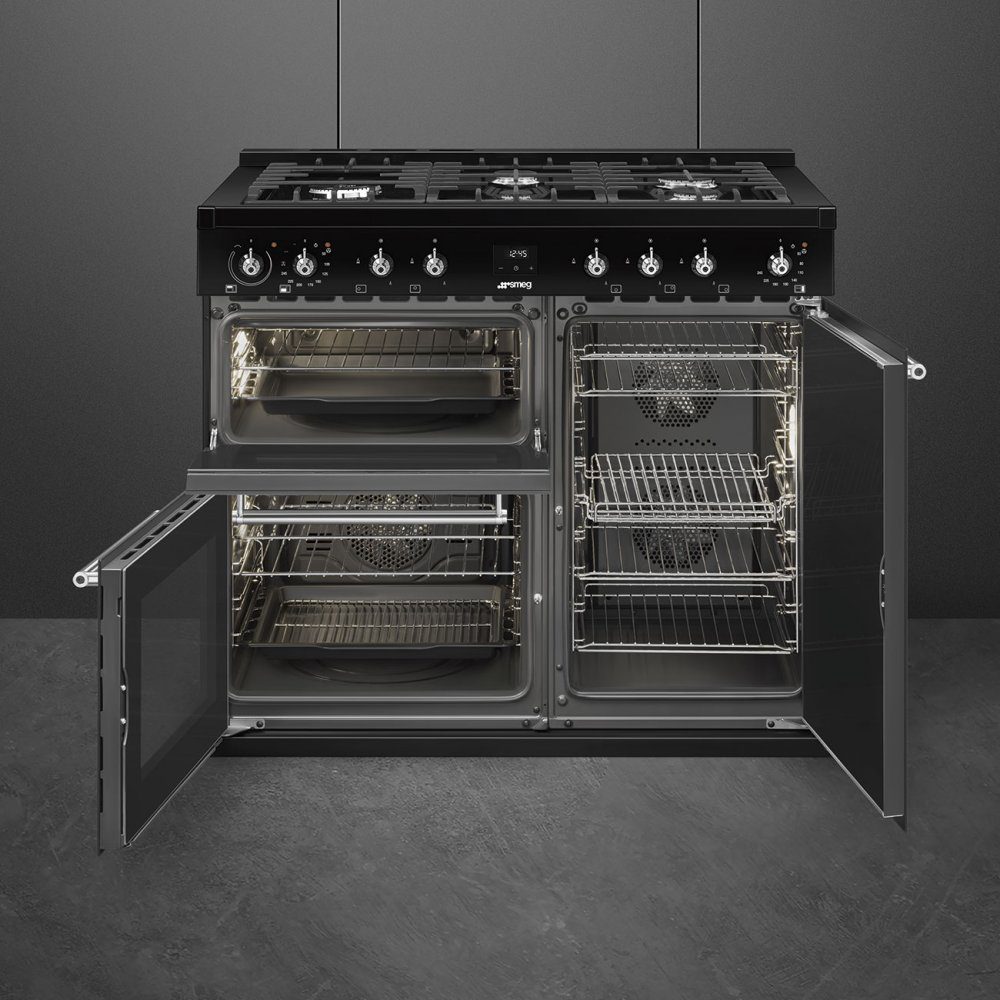 Smeg 100cm Concert Dual Fuel Range Cooker CX103GMBL - Black Smeg 100cm Concert Dual Fuel Range Cooker CX103GMBL - Black