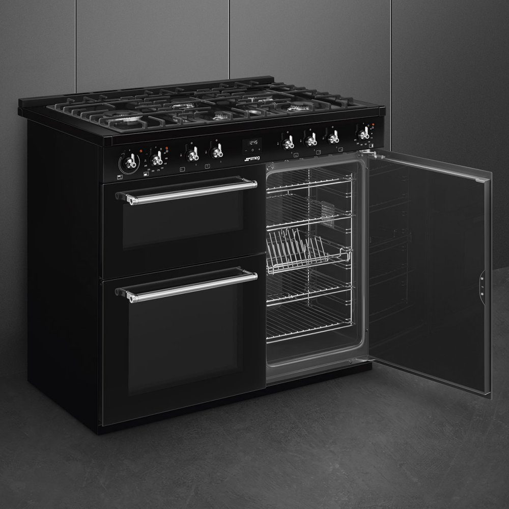 Smeg 100cm Concert Dual Fuel Range Cooker CX103GMBL - Black Smeg 100cm Concert Dual Fuel Range Cooker CX103GMBL - Black