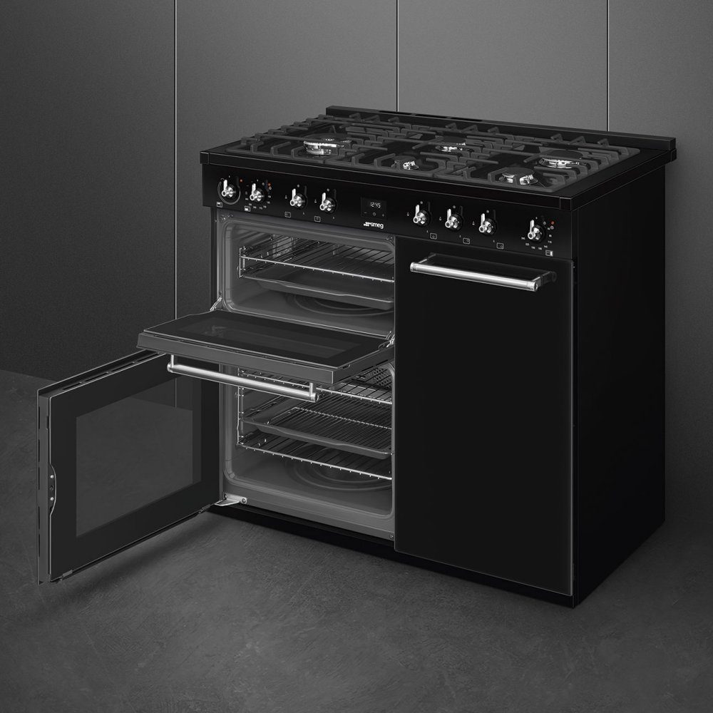 Smeg 100cm Concert Dual Fuel Range Cooker CX103GMBL - Black Smeg 100cm Concert Dual Fuel Range Cooker CX103GMBL - Black