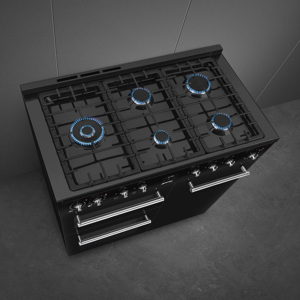 Smeg 100cm Concert Dual Fuel Range Cooker CX103GMBL - Black Smeg 100cm Concert Dual Fuel Range Cooker CX103GMBL - Black