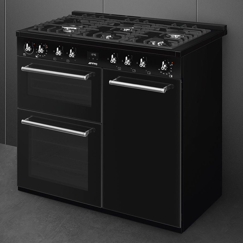 Smeg 100cm Concert Dual Fuel Range Cooker CX103GMBL - Black Smeg 100cm Concert Dual Fuel Range Cooker CX103GMBL - Black