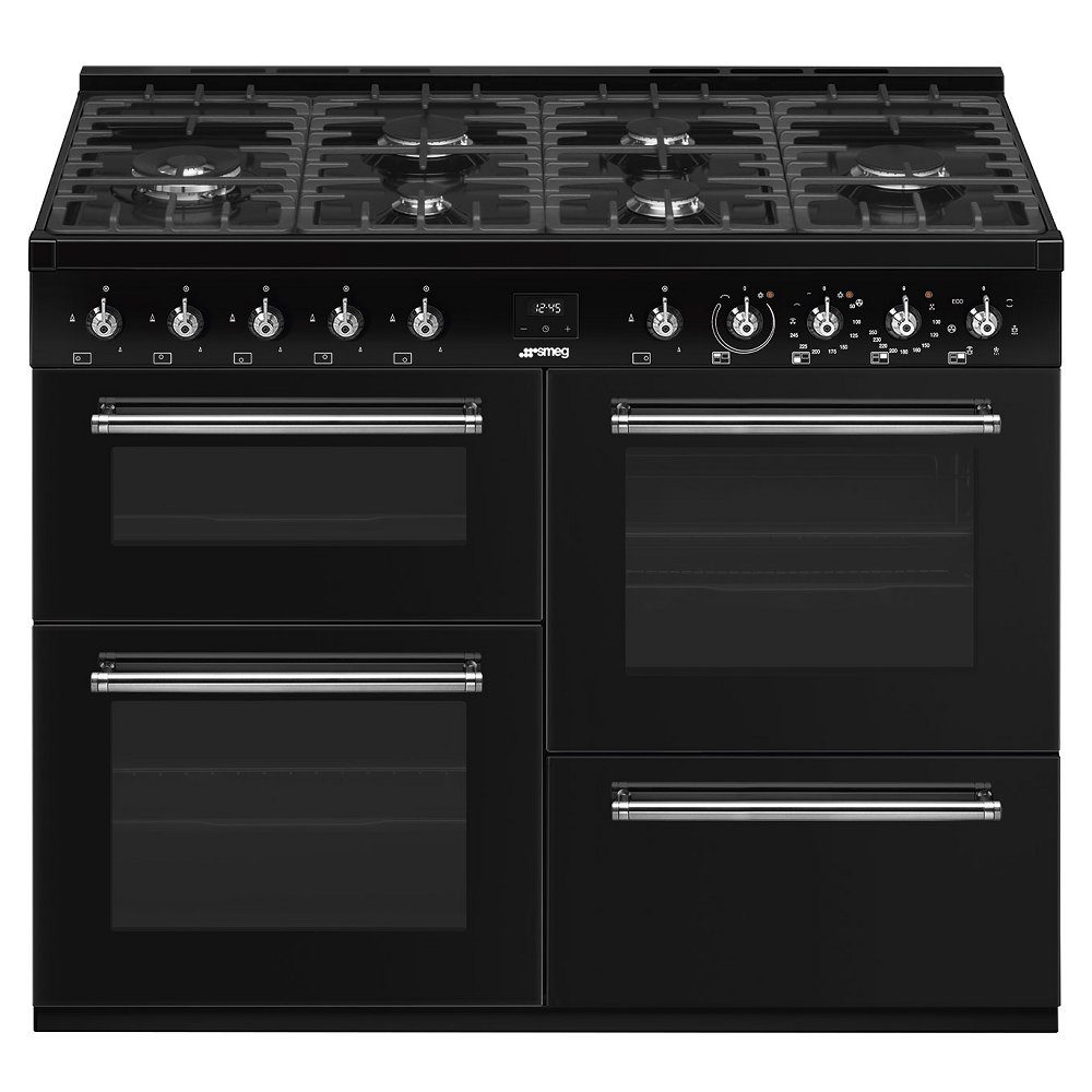 Smeg  110cm Concert Dual Fuel Range Cooker CX113GMBL - Black