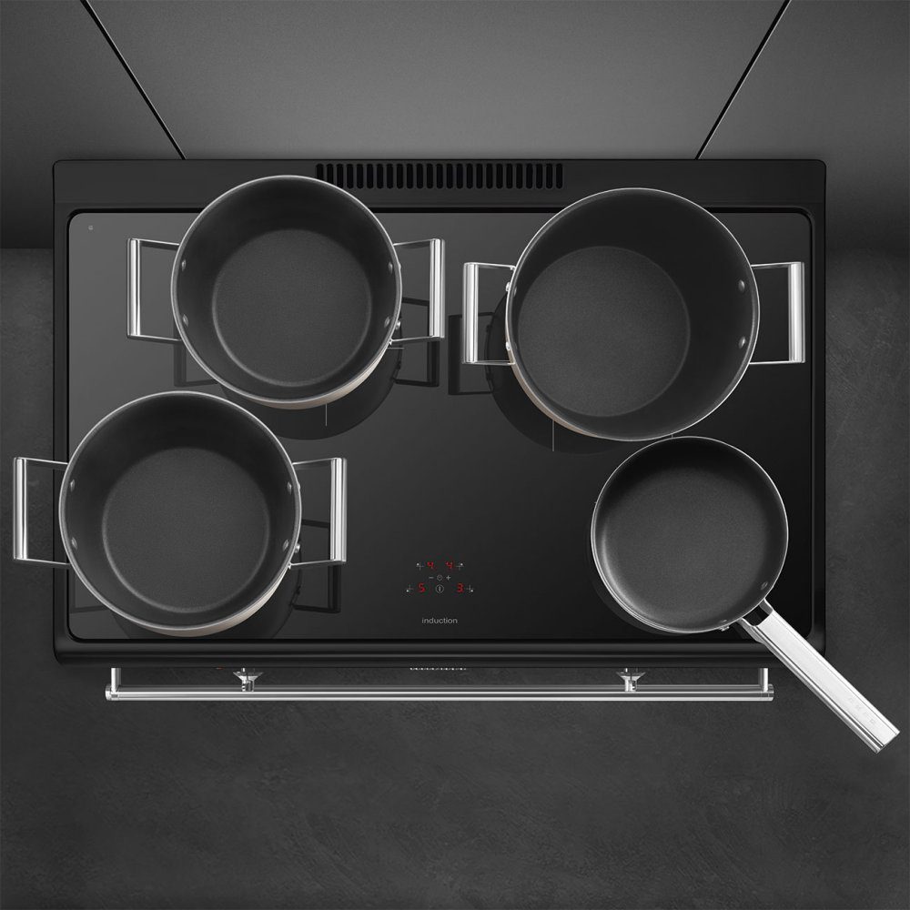 Smeg 90cm Classic Single Cavity Induction Range Cooker CX91IMBL - Black Smeg 90cm Classic Single Cavity Induction Range Cooker CX91IMBL - Black
