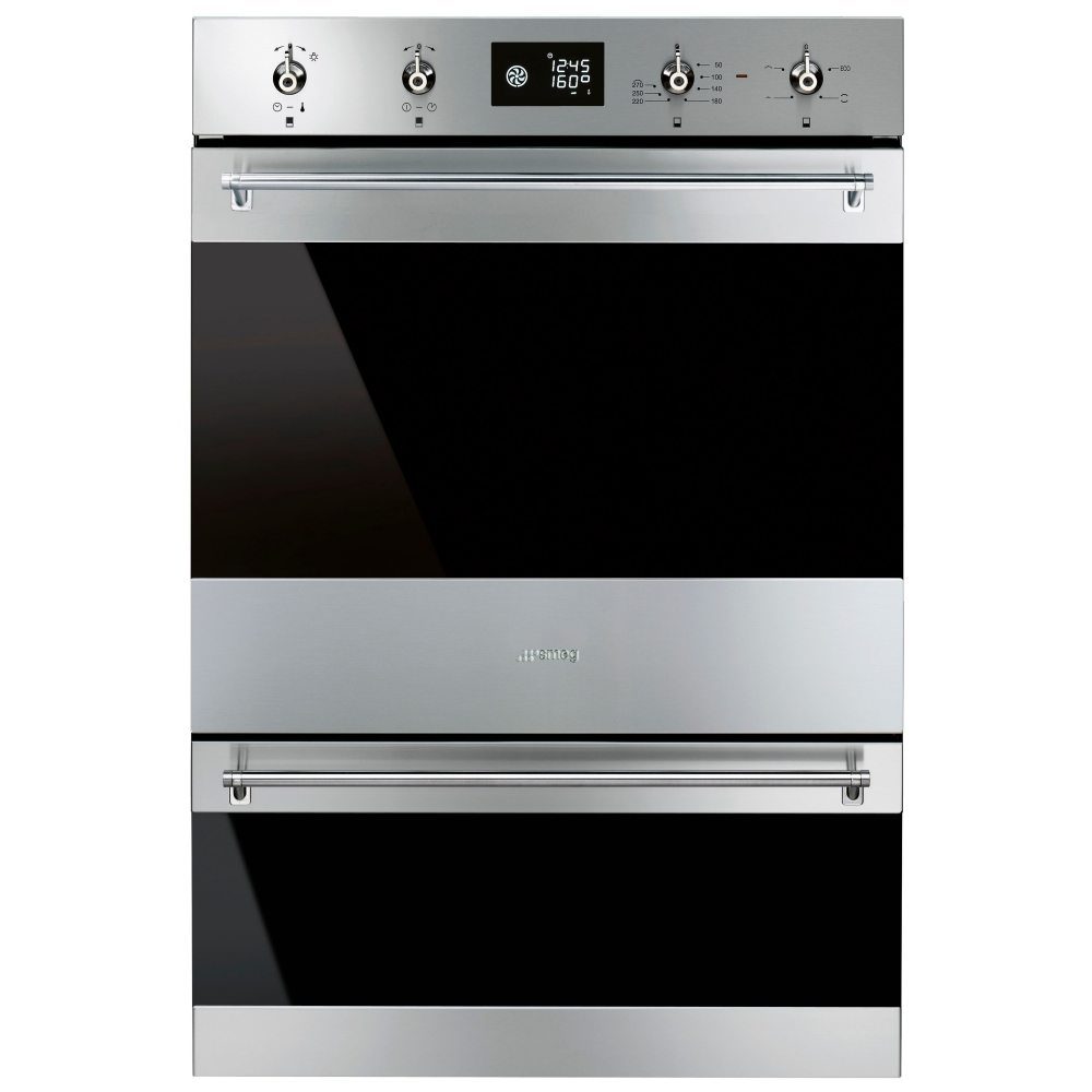 Smeg  Classic Built In Pyrolytic Multifunction Double Oven DOSP6390X - Stainless Steel